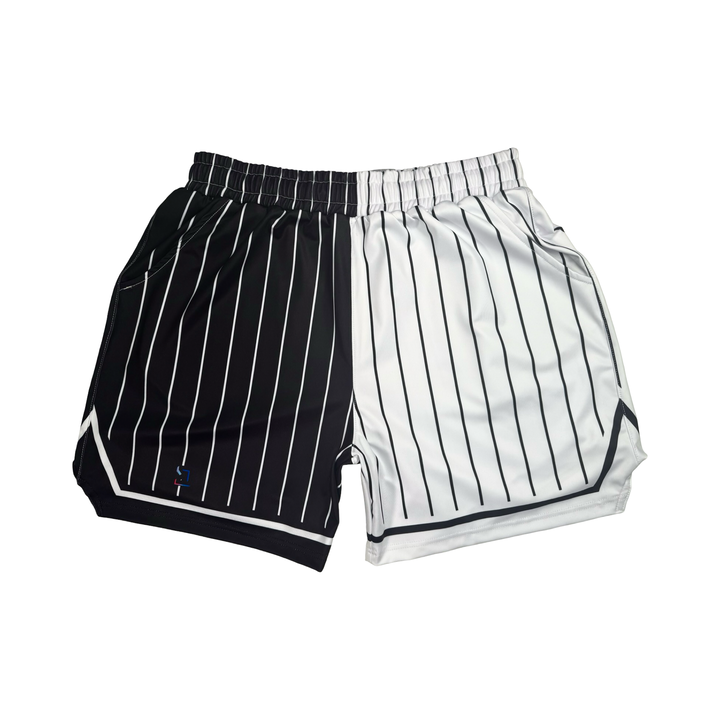 2Face Black and White Soft-QD Athletic Shorts — Dry Fit