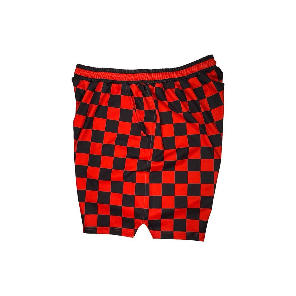Basketball Shorts – Quick Dry (Checker Red) Trap'n Shorts