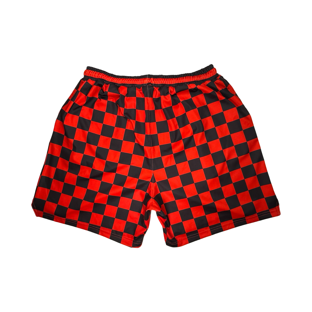 Basketball Shorts – Quick Dry (Checker Red) Trap'n Shorts