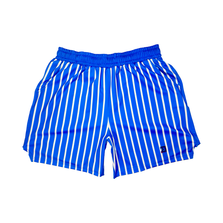 Blue Stripes Soft-QD Basketball Shorts — Dry Fit