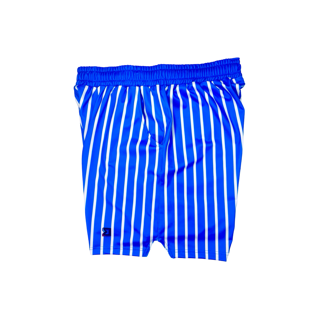 Blue Stripes Soft-QD Basketball Shorts — Dry Fit
