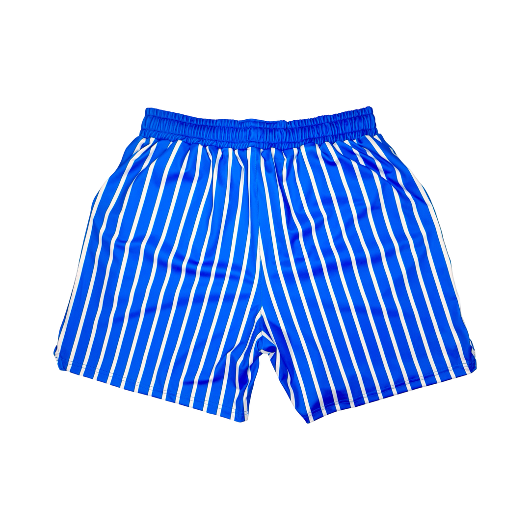 Blue Stripes Soft-QD Basketball Shorts — Dry Fit