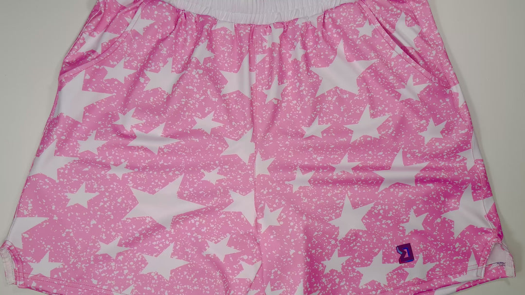 Snowstars Pink Soft-QD Basketball Shorts — Dry Fit