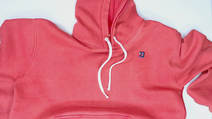 Red Acid Wash Fleece Hoodie — Cold Gear