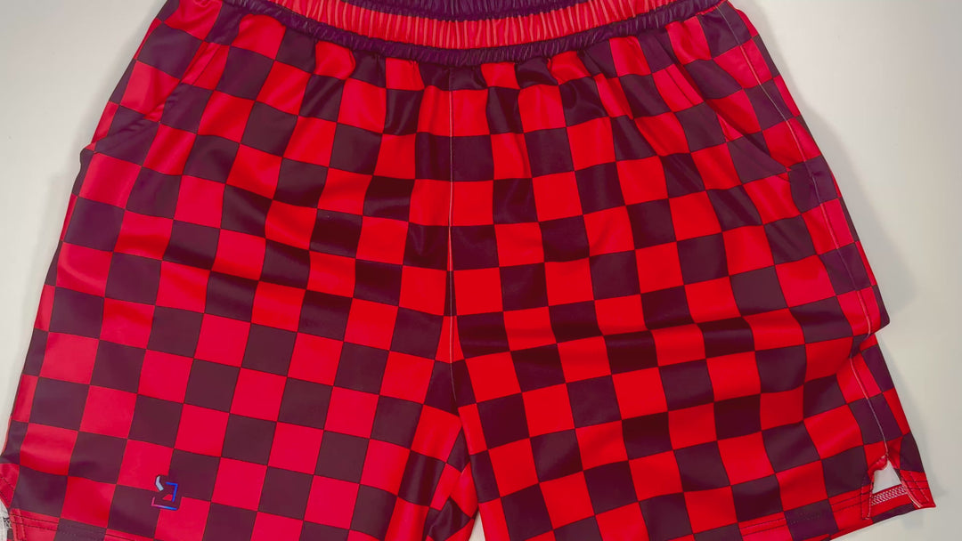 Checkmate Red Soft-QD Basketball Shorts — Dry Fit