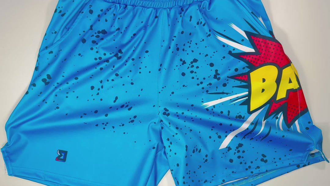 BANGer Blue Soft-QD Athletic Shorts — Smooth Dry Fit