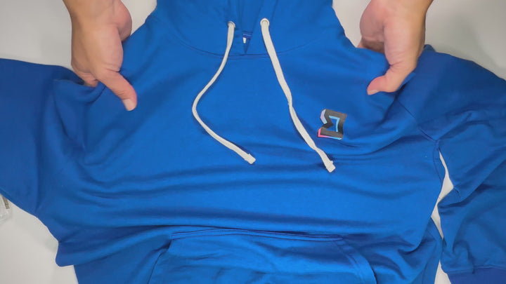 Premium Athletic Blue Hoodie – Breathable Loopback (Non-Fleece)