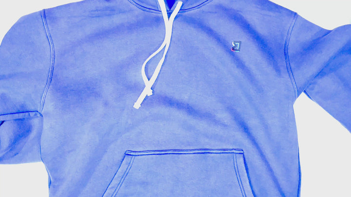 Blue Acid Wash Fleece Hoodie — Cold Gear