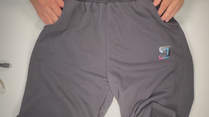 Premium Black Jogger Shorts – Breathable Loopback Non-Fleece