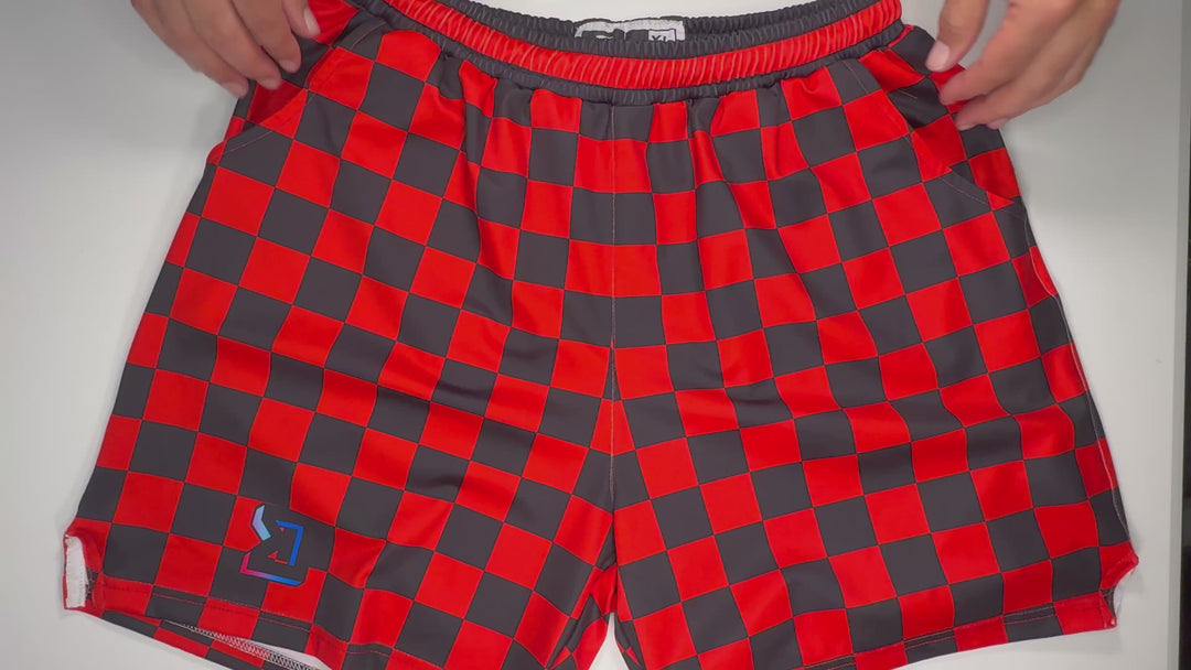 Basketball Shorts – Quick Dry (Checker Red)