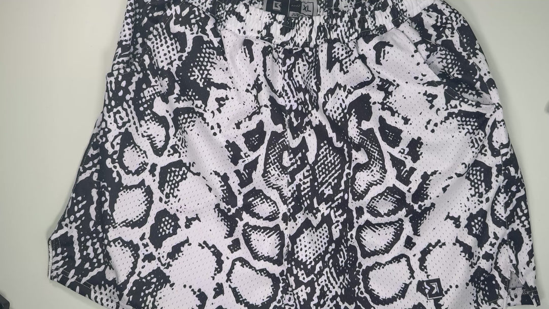 White Mamba Mesh Basketball Shorts — Premium Materials