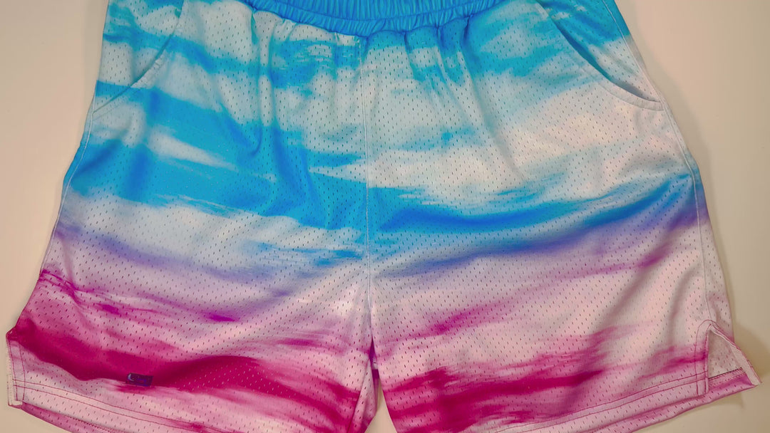 Pink Skies Mesh Basketball Shorts — Dry Fit