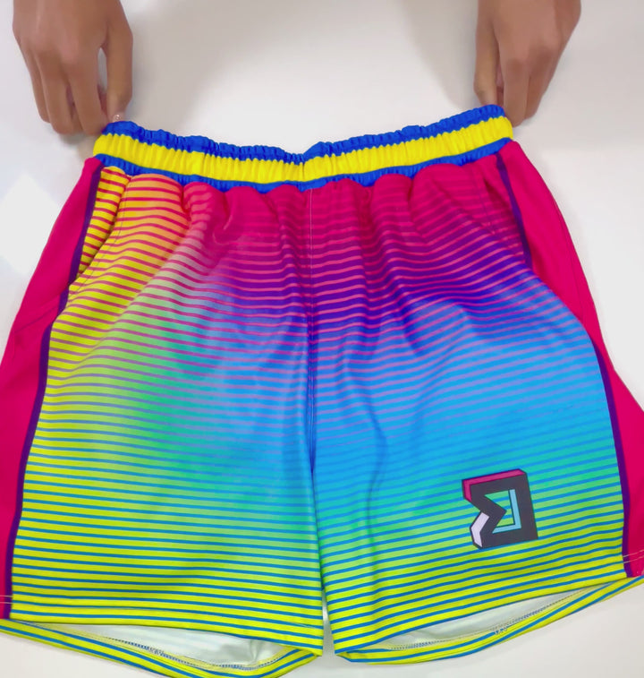 LAS3RTAG Dry-Fit Shorts | Retro Energy, Modern Performance ⚡🌈 - Trap'n Shorts 