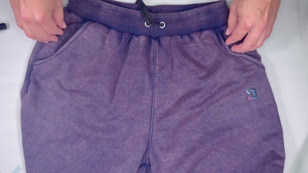 Purple Loopback Terry Jogger Shorts — Premium Cotton