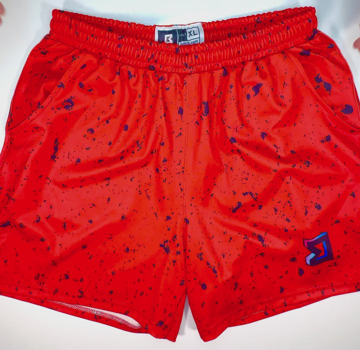 Speckle Red 25 Soft-QD Basketball Shorts — Dry Technology