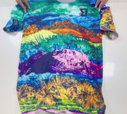 Mars Quick-Dry performance tee with multicolor cosmic landscape artwork by Trap’N Shorts.