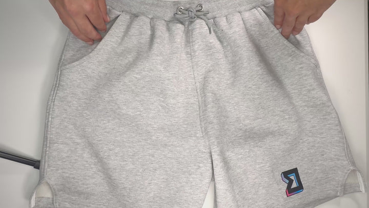 TRAPN GRAY Hoodie Shorts | Logo Jogger Shorts (Matching Hoodie)