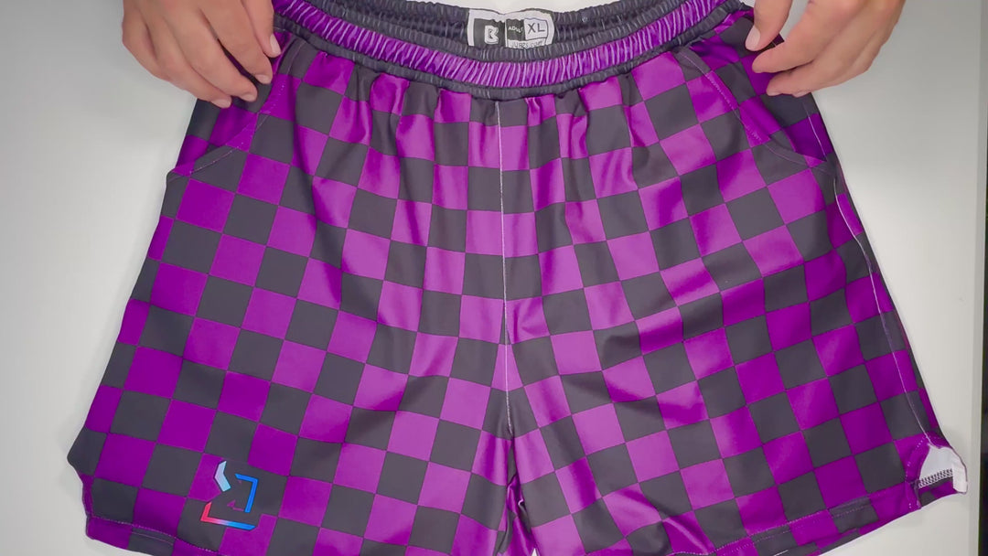 Checkmate Purple Soft-QD Basketball Shorts — Dry Fit