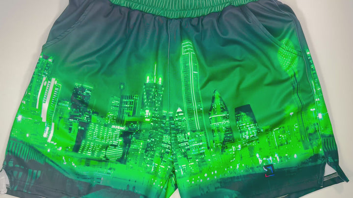 Green Skyline Soft-QD Basketball Shorts — Dry Fit