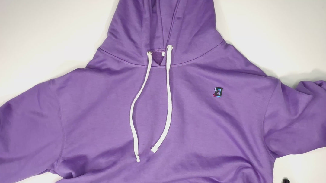 Purple Loopback Terry Hoodie — Breathable Fabric