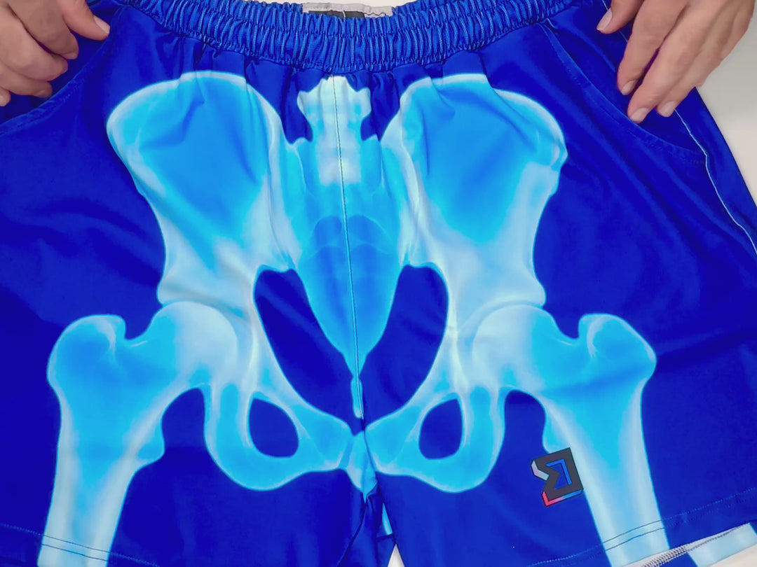 X-Ray Blue Soft Quick Dry Basketball Shorts video view – Trap’N Shorts