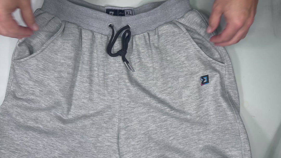 Gray Loopback Terry Jogger Shorts — Premium Cotton