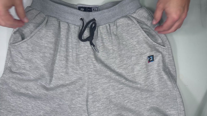 Gray Loopback Terry Jogger Shorts — Premium Cotton