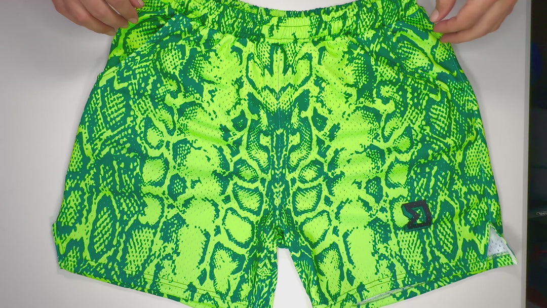Neon Mamba Mesh Basketball Shorts — Premium Materials
