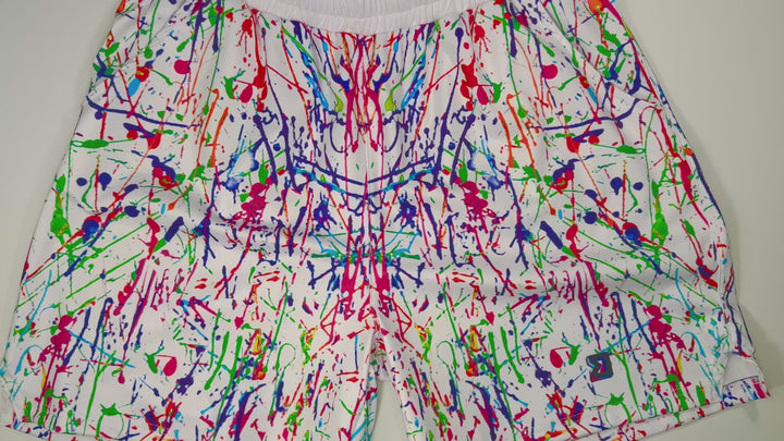 Paintd White Soft-QD Athletic Shorts — Soft Dry-Fit