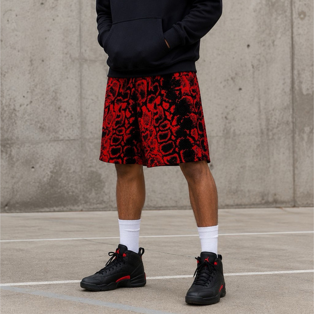 Red Mamba Mesh Basketball Shorts — Dry Fit