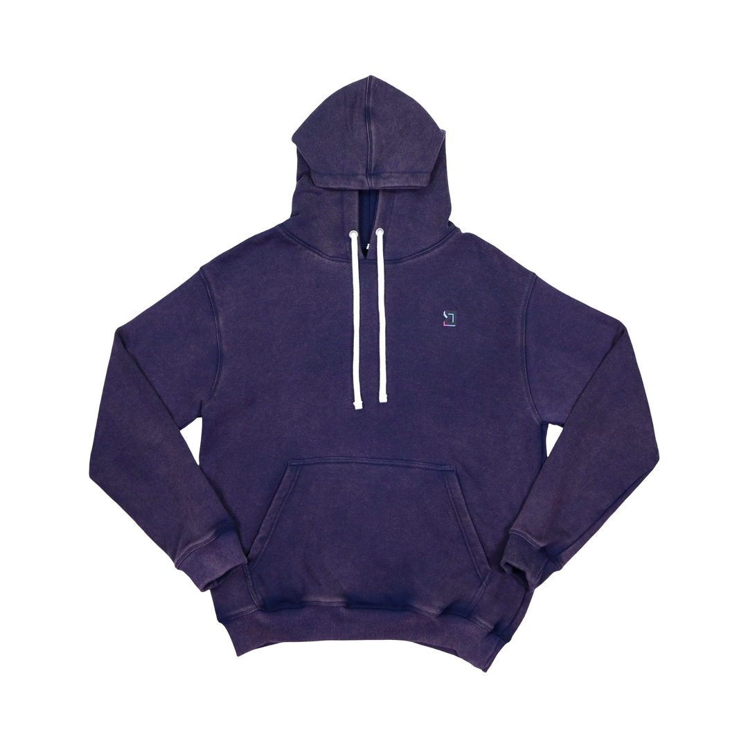 Purple Acid Loopback Terry Hoodie