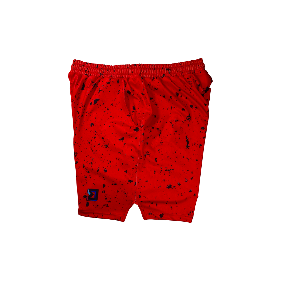 Speckle Red Soft-QD Basketball Shorts — Premium Materials
