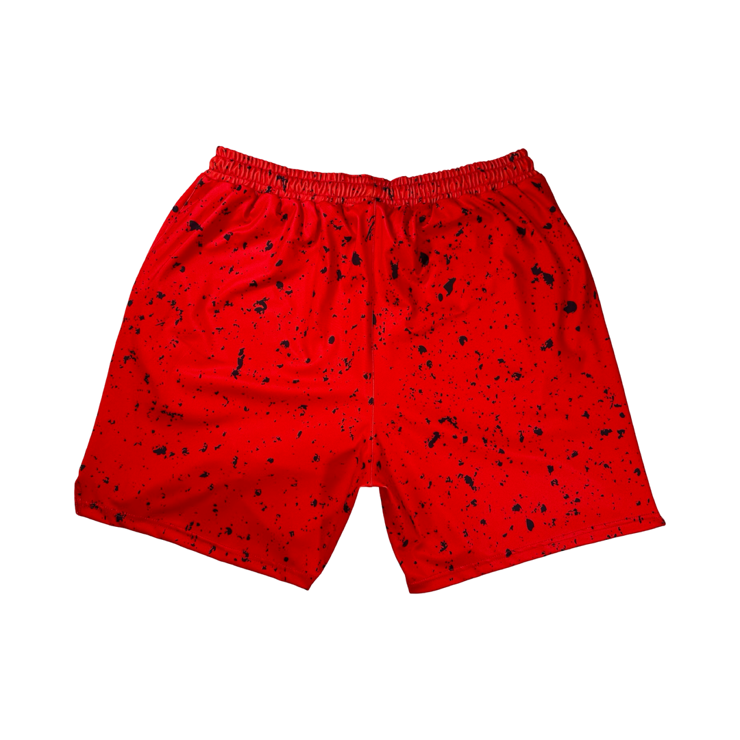 Speckle Red Soft-QD Basketball Shorts — Premium Materials
