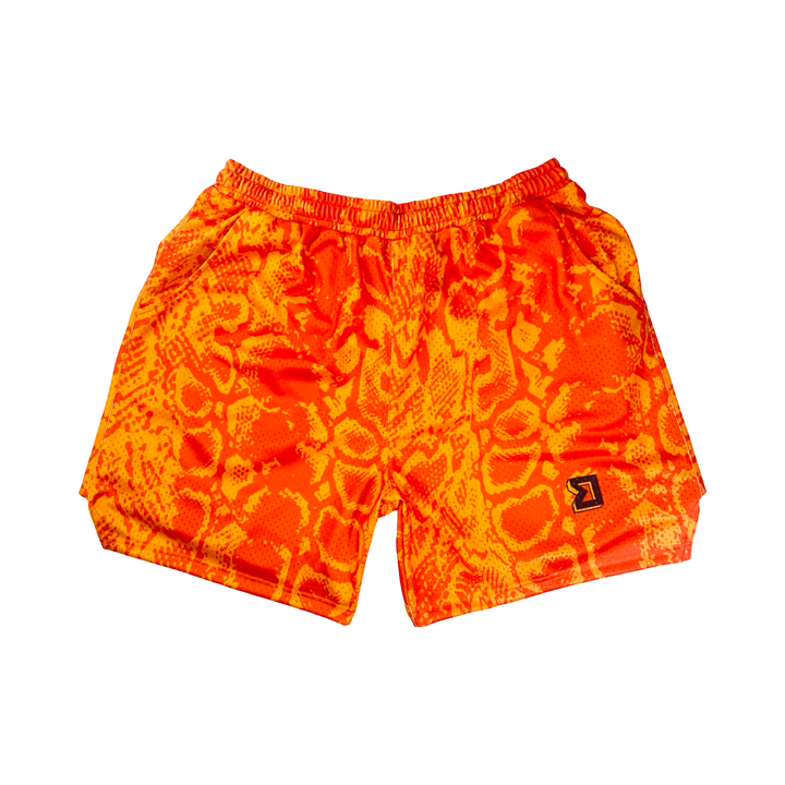 Orange Mamba Mesh Basketball Shorts — Premium Materials