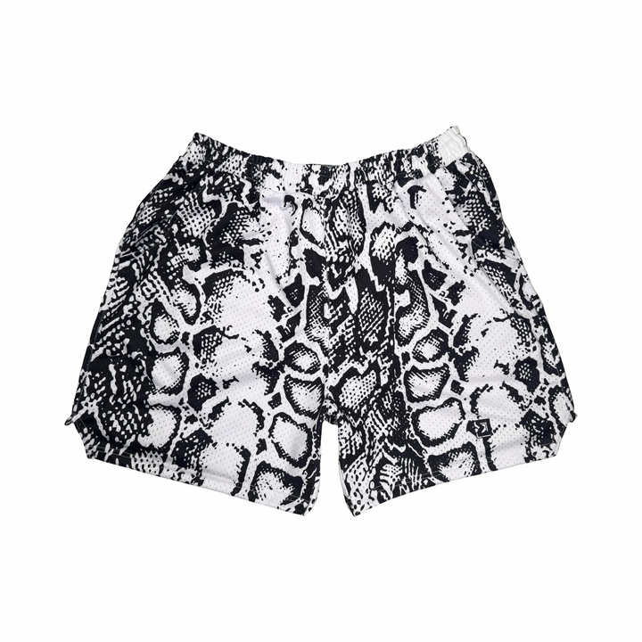 White Mamba Mesh Basketball Shorts — Premium Materials