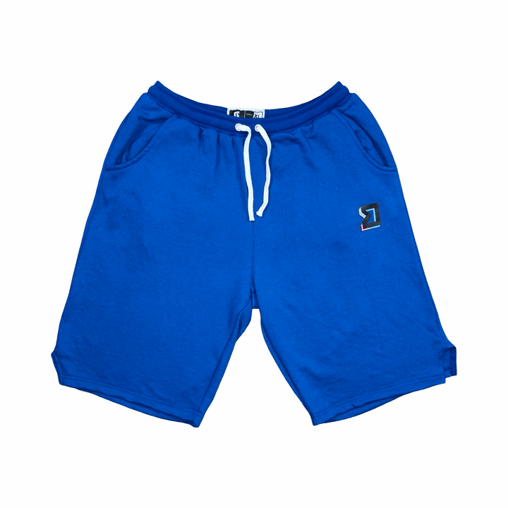 Premium Athletic Blue Jogger Shorts – Breathable Loopback Non-Fleece Trap'n Shorts