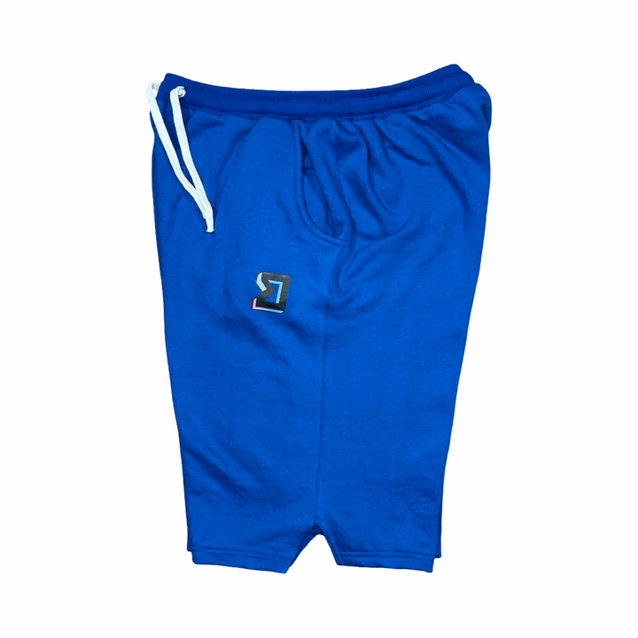 Premium Athletic Blue Jogger Shorts – Breathable Loopback Non-Fleece Trap'n Shorts