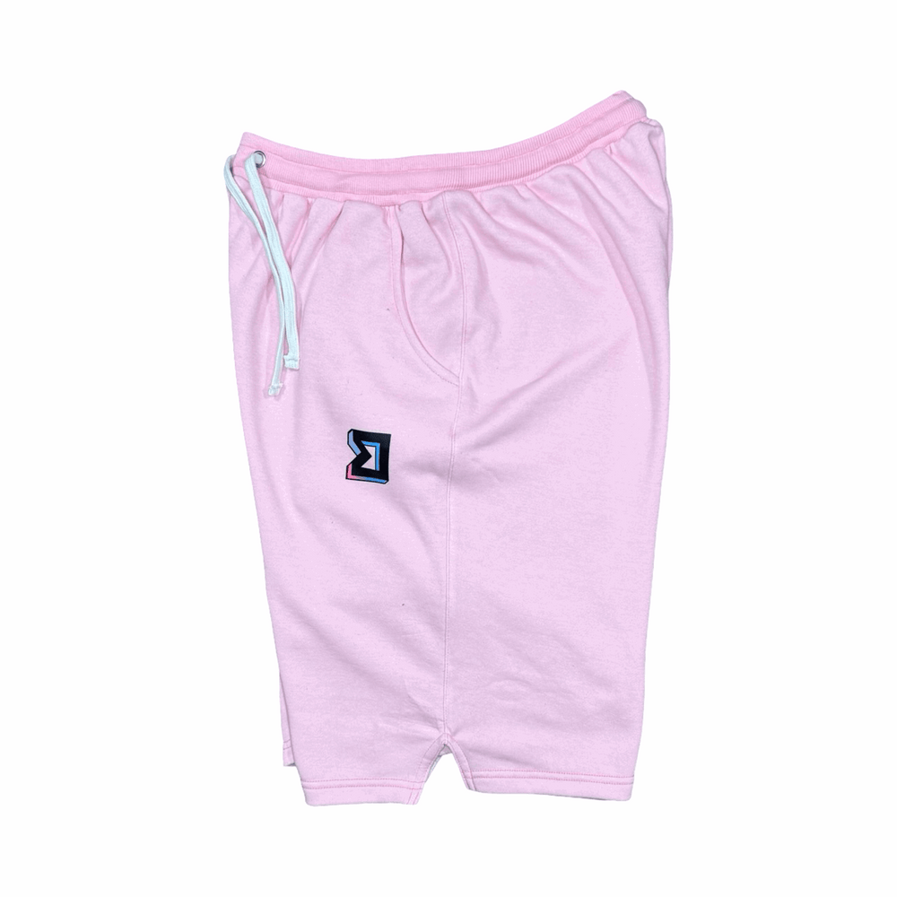 Premium Athletic Pink Jogger Shorts – Breathable Loopback Non-Fleece Trap'n Shorts