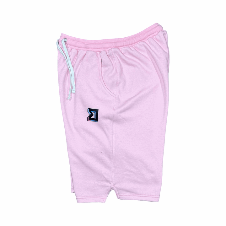 Premium Athletic Pink Jogger Shorts – Breathable Loopback Non-Fleece Trap'n Shorts