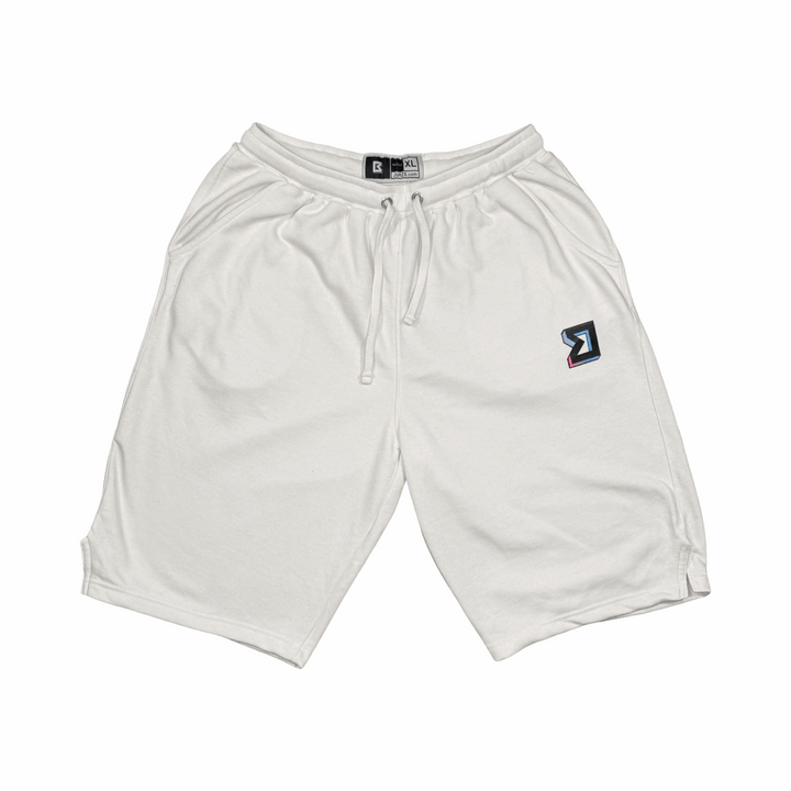 Premium White Jogger Shorts – Breathable Loopback Non-Fleece Trap'n Shorts