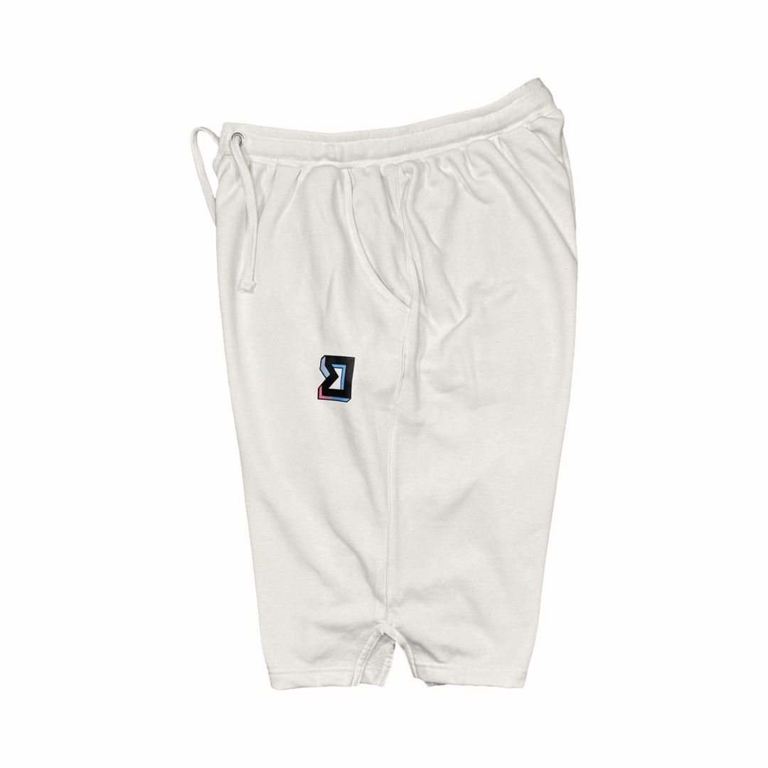 Premium White Jogger Shorts – Breathable Loopback Non-Fleece Trap'n Shorts
