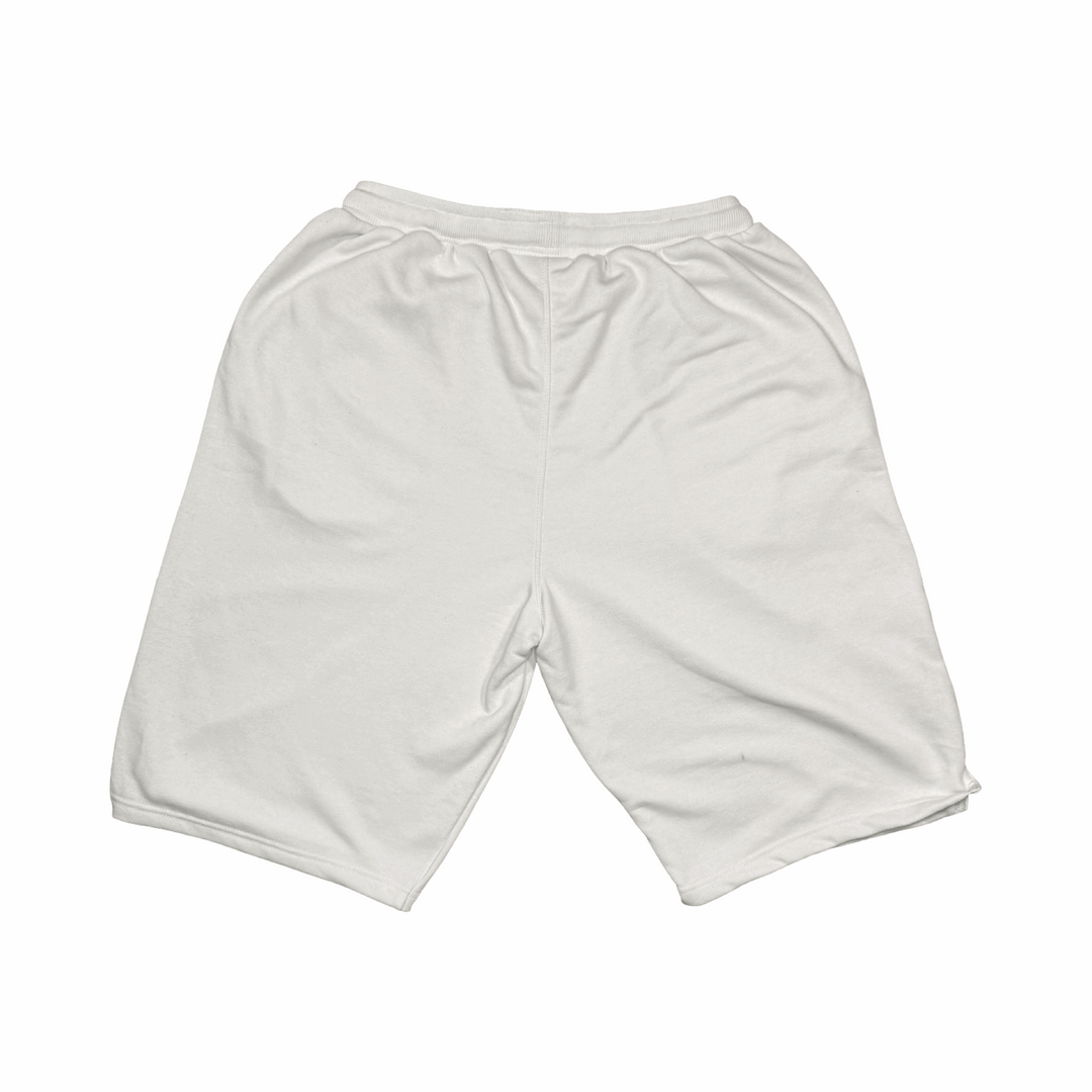 Premium White Jogger Shorts – Breathable Loopback Non-Fleece Trap'n Shorts