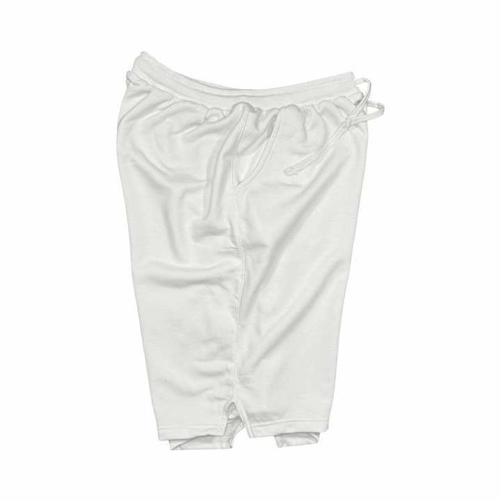 Premium White Jogger Shorts – Breathable Loopback Non-Fleece Trap'n Shorts