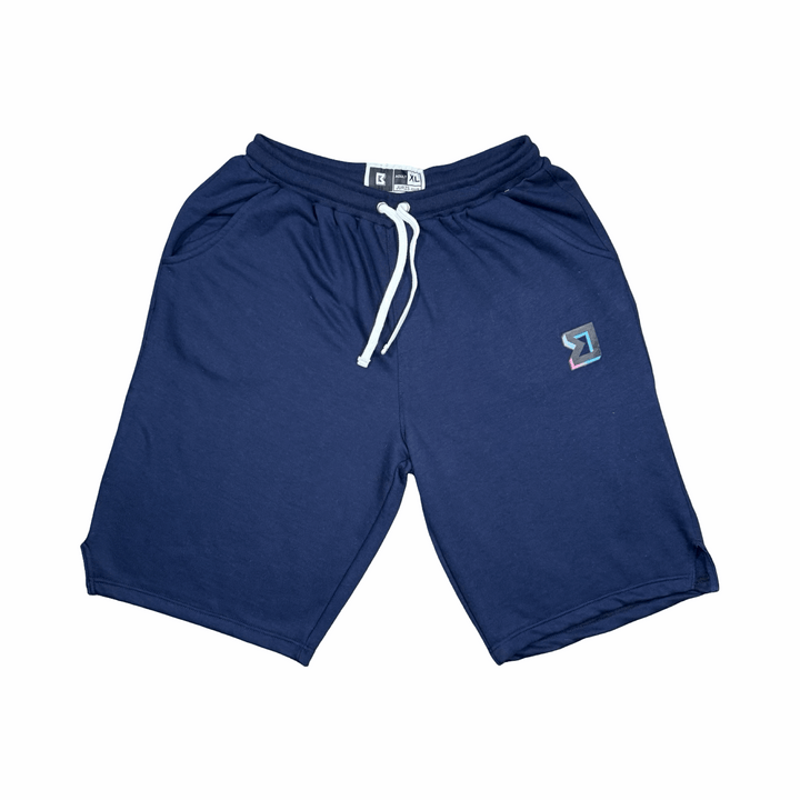 Premium Athletic Navy Jogging Shorts – Breathable Loopback Non-Fleece Trap'n Shorts