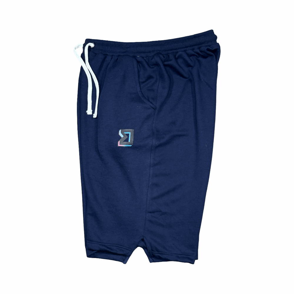 Premium Athletic Navy Jogging Shorts – Breathable Loopback Non-Fleece Trap'n Shorts