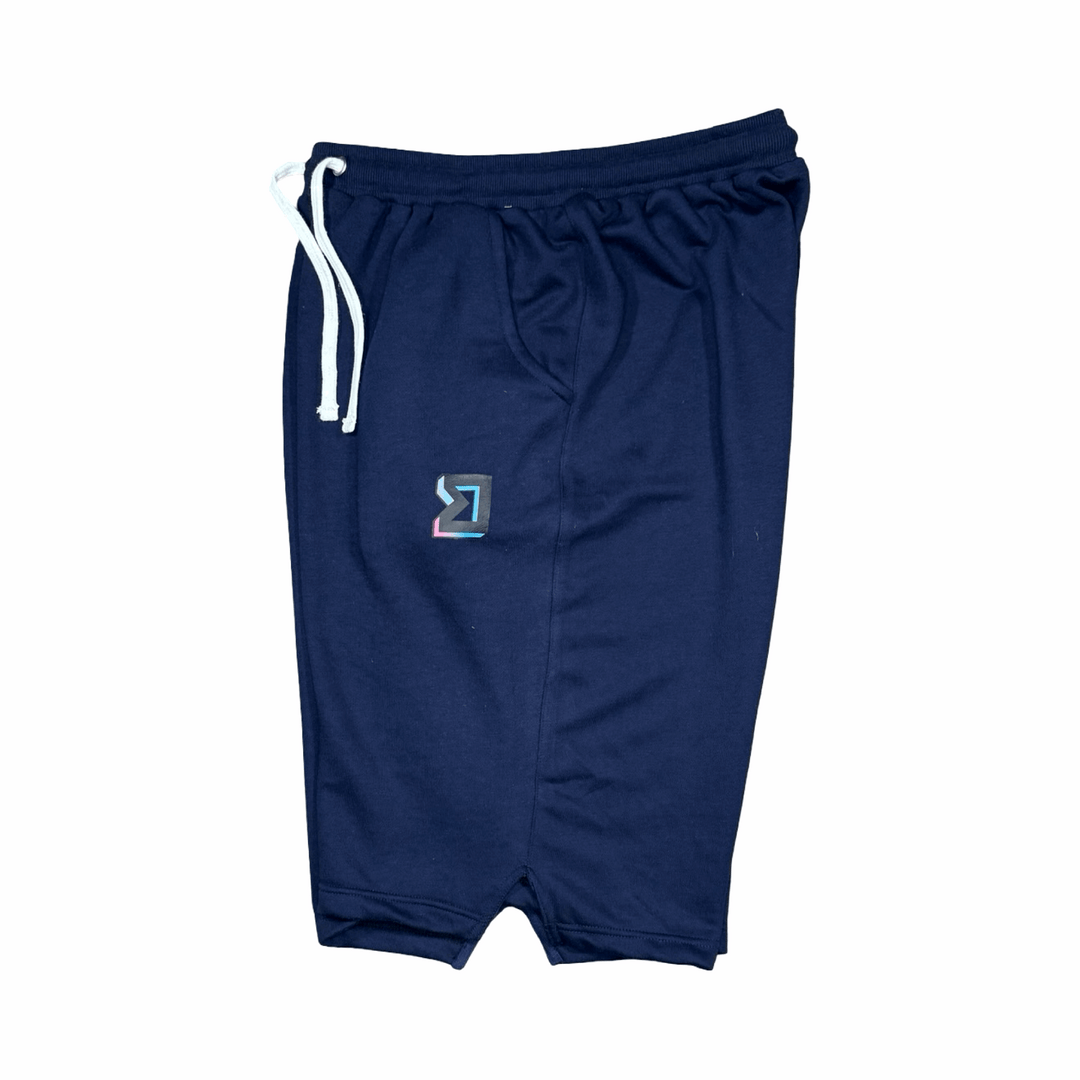 Premium Athletic Navy Jogging Shorts – Breathable Loopback Non-Fleece Trap'n Shorts