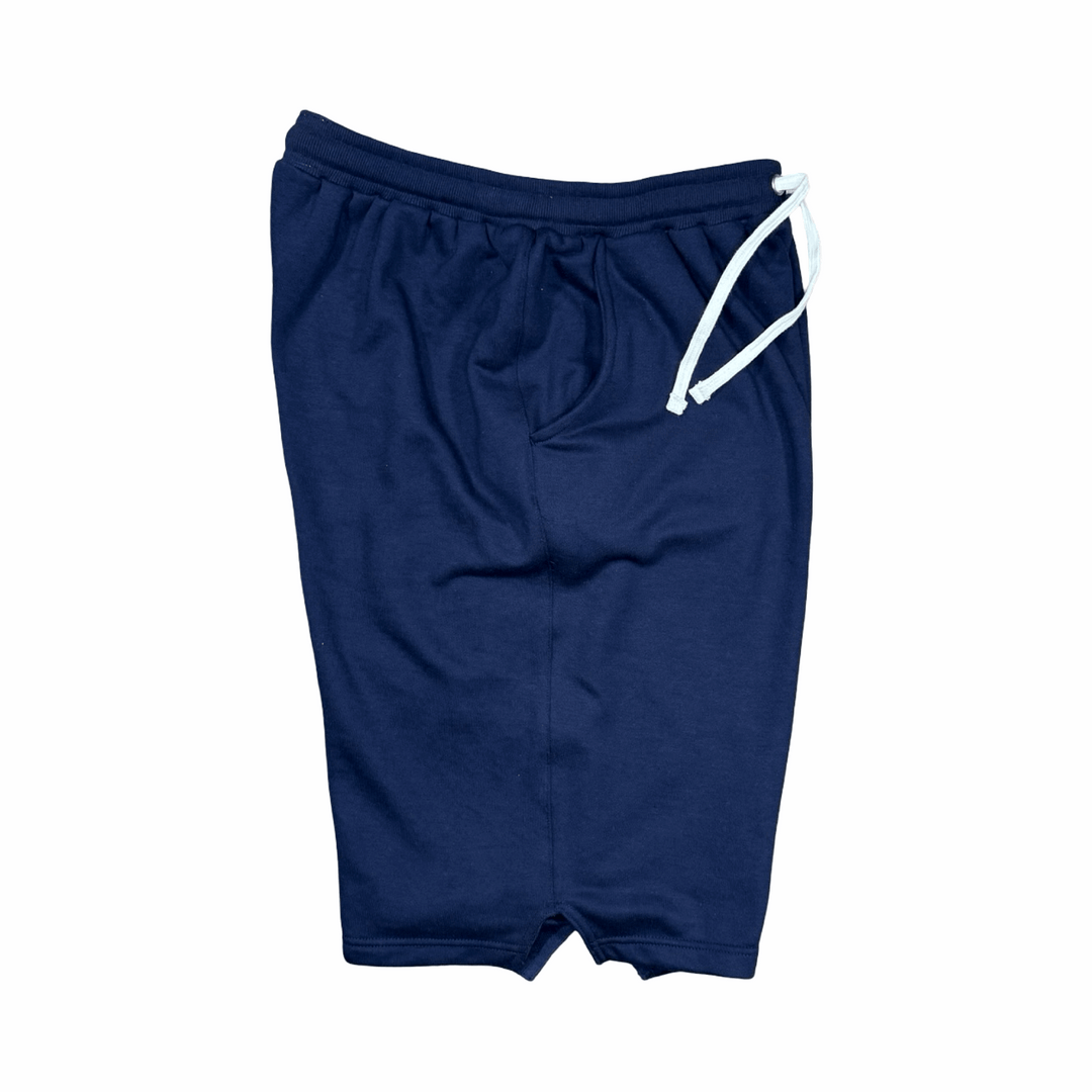 Premium Athletic Navy Jogging Shorts – Breathable Loopback Non-Fleece Trap'n Shorts