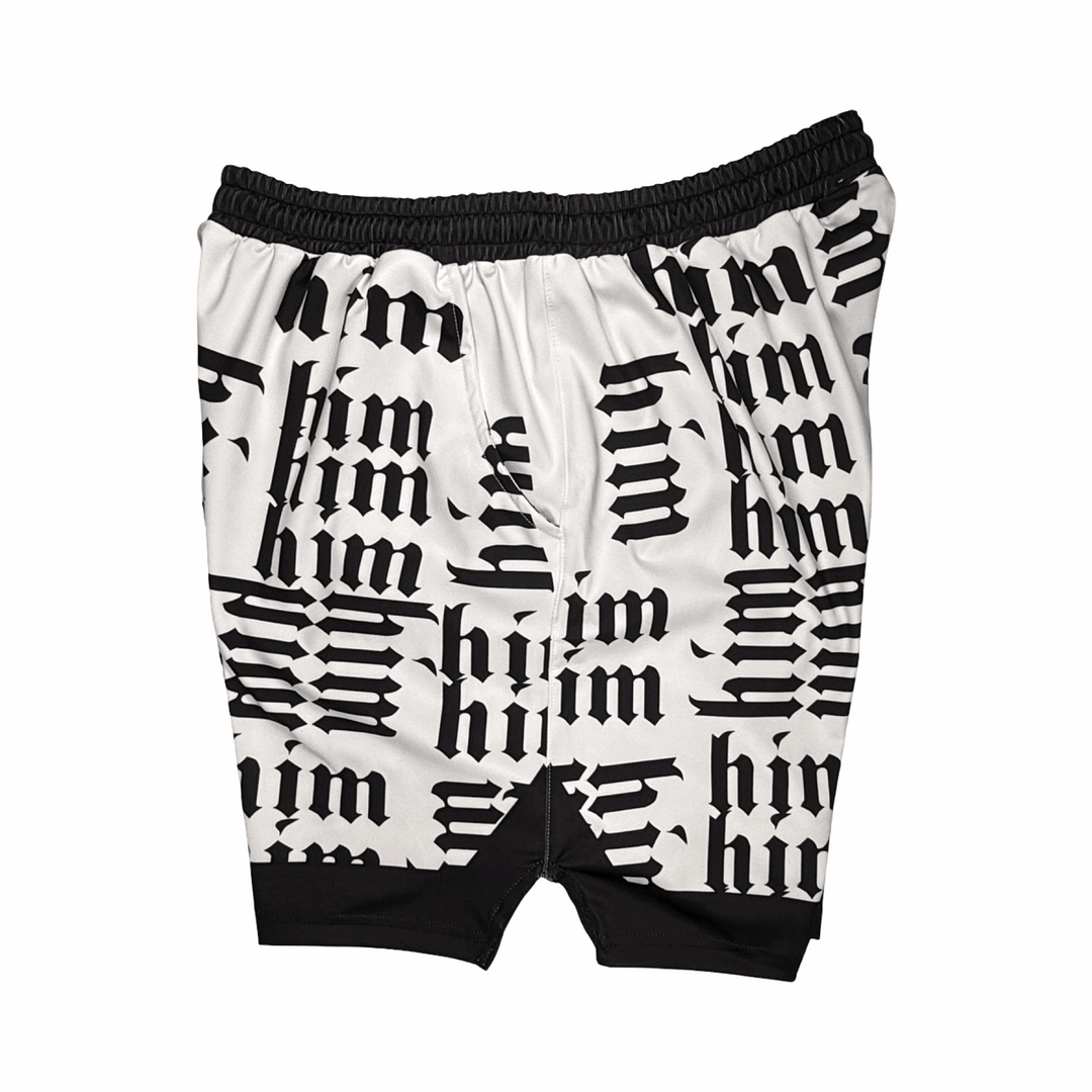 Basketball Shorts – Soft Quick Dry (HIM White/Black) Trap'n Shorts