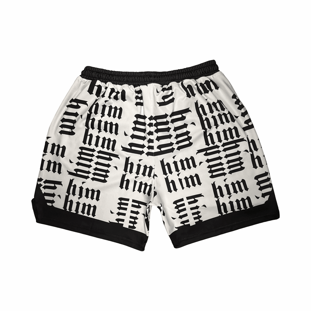 Basketball Shorts – Soft Quick Dry (HIM White/Black) Trap'n Shorts