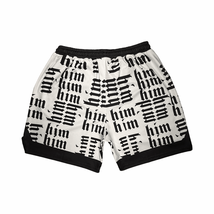 Basketball Shorts – Soft Quick Dry (HIM White/Black) Trap'n Shorts